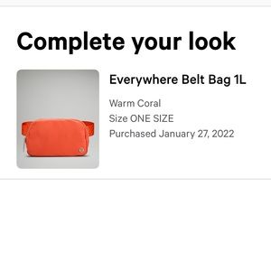 Coral lululemon everywhere belt bag 1L